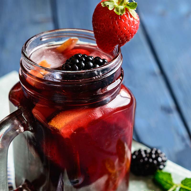 summer cocktails with berries